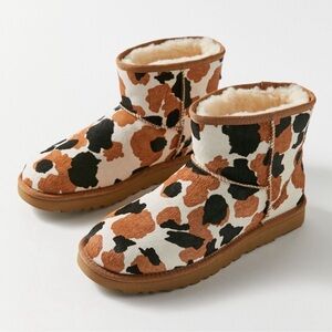 UGG Classic Mini Cow Print Calf Hair Boot